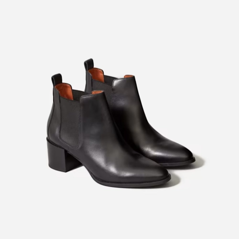 Everlane - The Heel Boot - Black Italian Leather -  Size 10